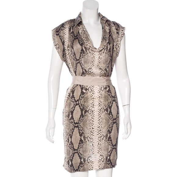 snakeskin silk dress